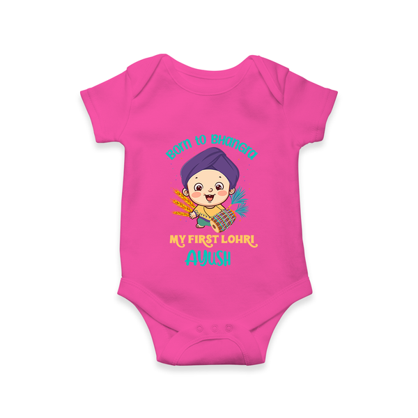Boren to Bhangra| Customized Romper  - HOT PINK - New Born (Chest 14")