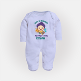 Boren to Bhangra| Customized Fullbody suit  - BABY BLUE - New Born (Chest 7.5")