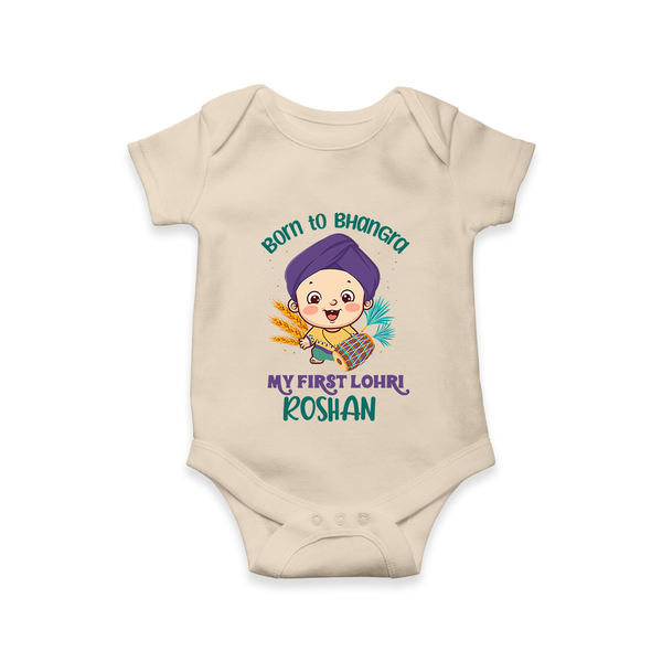 Boren to Bhangra| Customized Romper  - IVORY - New Born (Chest 14")