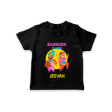 Bhangra Ta Saida| Personalised T-Shirt  with Name - BLACK - 0-5 Months Old (Chest 17")