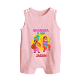 Bhangra Ta Saida| Personalised Romper Suit  with Name - BABY PINK - 0 - 5 Months Old (Chest 18")