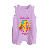 Bhangra Ta Saida| Personalised Romper Suit  with Name - LILAC - 0 - 5 Months Old (Chest 18")