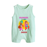 Bhangra Ta Saida| Personalised Romper Suit  with Name - MINT GREEN - 0 - 5 Months Old (Chest 18")