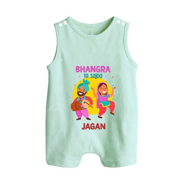 Bhangra Ta Saida| Personalised Romper Suit  with Name - MINT GREEN - 0 - 5 Months Old (Chest 18")