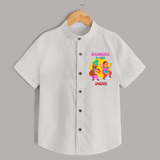 Lohri Celebrations - Traditional Customized Shirt for Kids with Name - WHITE - 0 - 6 Months Old (Chest 23")