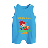 Little  Dhol Master - Lohri Themed Customized Romper Suit for Babies With Name - ROYAL BLUE - 0 - 5 Months Old (Chest 18")