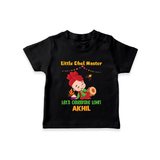 Little Dhol Master | Personalised T-Shirt  with Name - BLACK - 0-5 Months Old (Chest 17")