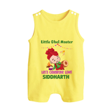 Little Dhol Master | Personalised Romper Suit  with Name - PASTEL YELLOW - 0 - 5 Months Old (Chest 18")