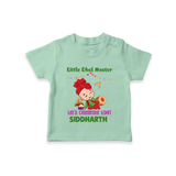 Little Dhol Master | Personalised T-Shirt  with Name - MINT GREEN - 0-5 Months Old (Chest 17")