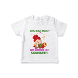 Little Dhol Master | Personalised T-Shirt  with Name - WHITE - 0-5 Months Old (Chest 17")