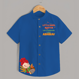 Little Dhol Master - Customised Shirt For Kids - COBALT BLUE - 0 - 6 Months Old (Chest 23")