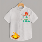 Bhangra Pao, Lohri Manao - Adorable Customised Kids Shirt - WHITE - 0 - 6 Months Old (Chest 23")