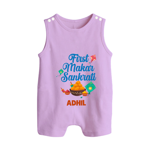First Makar Sankrati | Customized Romper Suit with Name - LILAC - 0 - 5 Months Old (Chest 18")