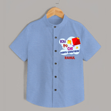 Kai po che 'Happy Sankranti' - Customized Shirt For kids With Name - SKY BLUE - 0 - 6 Months Old (Chest 23")