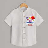 Kai po che 'Happy Sankranti' - Customized Shirt For kids With Name - WHITE - 0 - 6 Months Old (Chest 23")