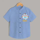 Happy Sankranti - Festival of Kites Shirt for kids with Name - SKY BLUE - 0 - 6 Months Old (Chest 23")