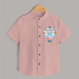 Happy Sankranti - Festival of Kites Shirt for kids with Name - PEACH - 0 - 6 Months Old (Chest 23")