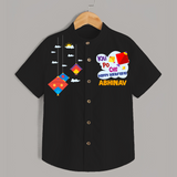 Kai Po Che - Happy Sankranti - Adorable Customised Shirt For Kids - BLACK - 0 - 6 Months Old (Chest 23")