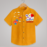 Kai Po Che Ha Happy Sankranti | Personalised Shirt with Name - CHROME YELLOW - 0 - 6 Months Old (Chest 23")