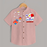 Kai Po Che Ha Happy Sankranti | Personalised Shirt with Name - PEACH - 0 - 6 Months Old (Chest 23")