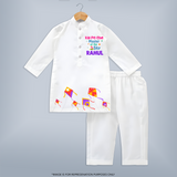 Kai Po Che - Master Of The Sky - Customsied Kids Kurta - WHITE - 3 - 6 Months Old (Chest 24", Kurta Length 14'', Waist 19", Pant Length 14")