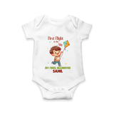 First Flight to the sky | Customized Romper with Name - WHITE - New Born (Chest 14")