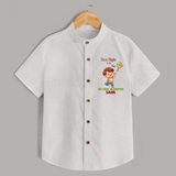 My First Uttarayan - First Flight To The Sky Customized Shirt for Kids with Name - WHITE - 0 - 6 Months Old (Chest 23")