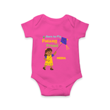 Born to fly Patang Premi - Cute Customised Onesie For Girls - HOT PINK - 0 - 3 Months Old (Chest 16")