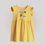 Born to fly Patang Premi - Cute Customised Frock For Girls - YELLOW - 0 - 3 Months Old (Chest 17")