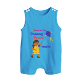 Born to fly Patang Premi - Cute Customised Romper For Babies - ROYAL BLUE - 0 - 5 Months Old (Chest 18")