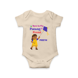 Born to fly Patang Premi - Cute Customised Onesie For Girls - IVORY - 0 - 3 Months Old (Chest 16")