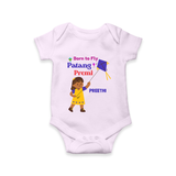 Born to fly Patang Premi - Cute Customised Onesie For Girls - LILAC - 0 - 3 Months Old (Chest 16")