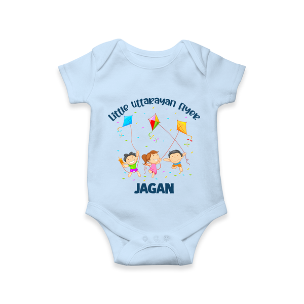 Little Uttarayan Flyer - Customised Onesie - BABY BLUE - 0 - 3 Months Old (Chest 16")