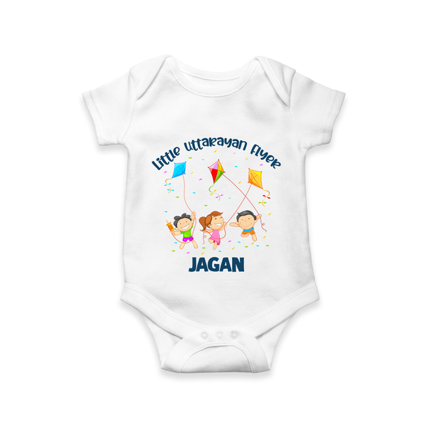 Little Uttarayan Flyer - Customised Onesie - WHITE - 0 - 3 Months Old (Chest 16")