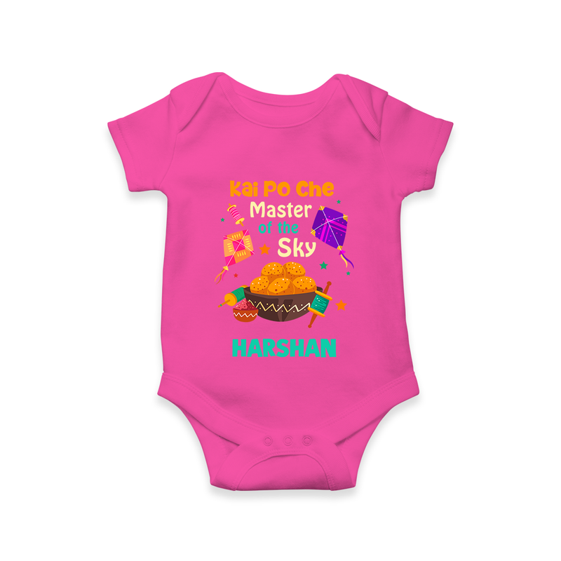 Kai Po Che - Master Of The Sky - Cute Customised Onesie - HOT PINK - 0 - 3 Months Old (Chest 16")