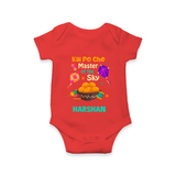 Kai Po Che master of the sky | Customized Romper with Name - RED - New Born (Chest 14")