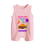 Kai Po Che master of the sky | Customized Romper suit with Name - BABY PINK - 0 - 5 Months Old (Chest 18")