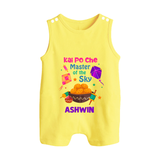 Kai Po Che master of the sky | Customized Romper suit with Name - PASTEL YELLOW - 0 - 5 Months Old (Chest 18")