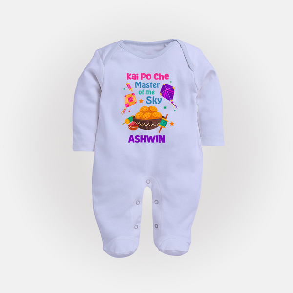 Kai Po Che master of the sky | Customized FullBody Suit with Name - BABY BLUE - New Born (Chest 7.5")