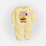 Kai Po Che master of the sky | Customized FullBody Suit with Name - PASTEL YELLOW - New Born (Chest 7.5")
