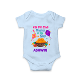 Kai Po Che master of the sky | Customized Romper with Name - BABY BLUE - New Born (Chest 14")
