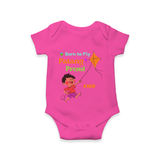 Born to fly Patang Premi - Cute Customised Onesie For Boys - HOT PINK - 0 - 3 Months Old (Chest 16")