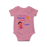 Born to fly Patang Premi - Cute Customised Onesie For Boys - ONION - 0 - 3 Months Old (Chest 16")