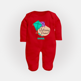 Patang Premi - Cute Customised Full Body Suit  - RED - New Born (Chest 7.5")