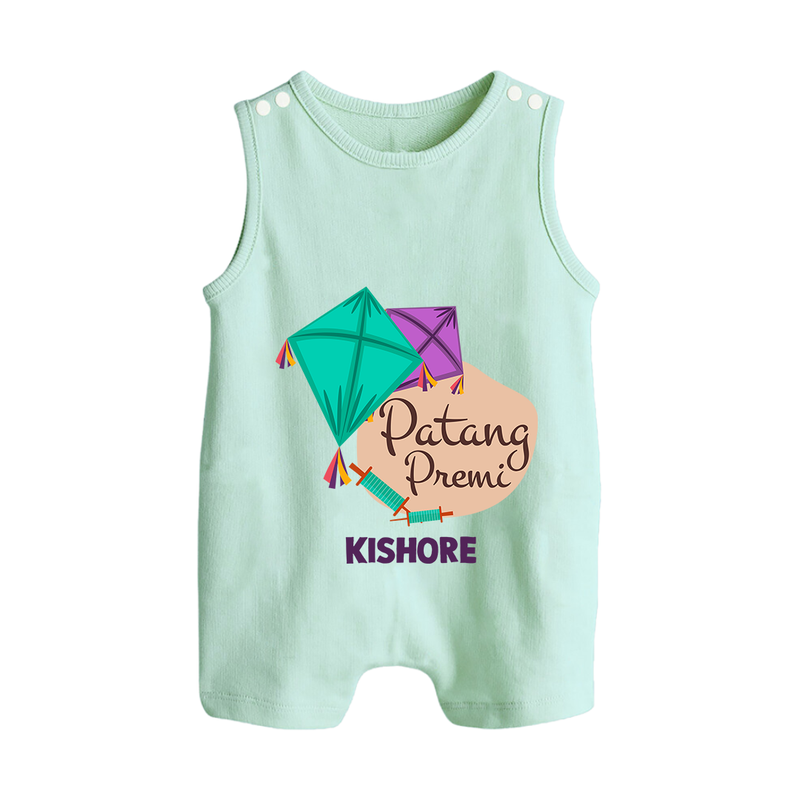 Patang Premi - Cute Customised Romper  - MINT GREEN - 0 - 5 Months Old (Chest 18")