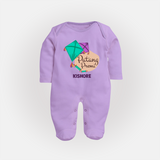 Patang Premi - Cute Customised Full Body Suit  - LILAC - New Born (Chest 7.5")