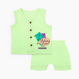 Patang Premi - Cute Customised Jabla Set  - PASTEL GREEN - 0 - 3 Months Old (Chest 9.8")