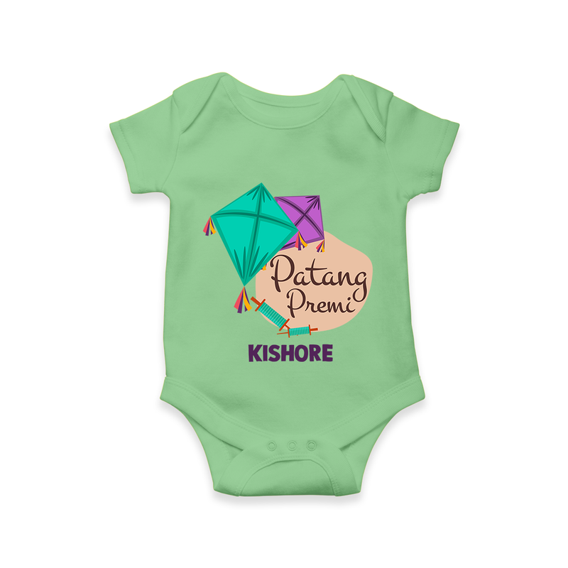 Patang Premi - Cute Customised Onesie  - GREEN - 0 - 3 Months Old (Chest 16")