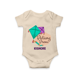 Patang Premi - Cute Customised Onesie  - IVORY - 0 - 3 Months Old (Chest 16")