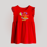 Keep Calm and Fly Patangs - Customised Frock  - RED - 0 - 3 Months Old (Chest 17")